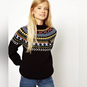 Fred Perry Thick Knit Black Fairisle
Jumper - Size 4